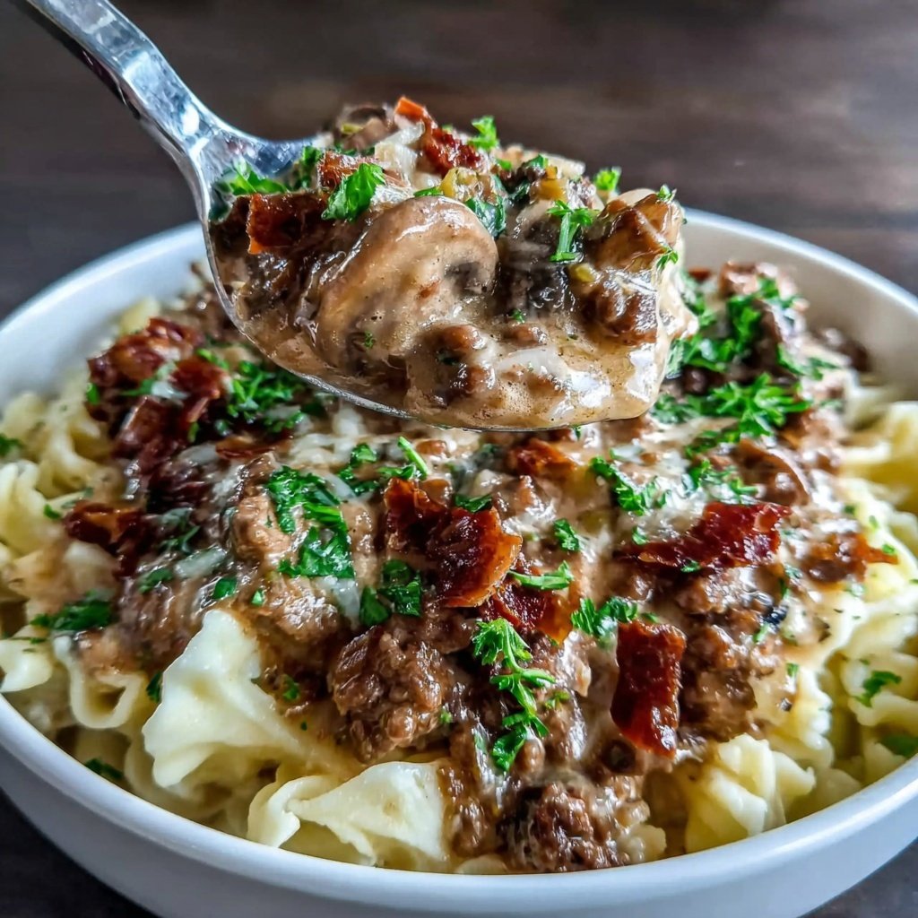 Ground Beef And Mushroom Stroganoff