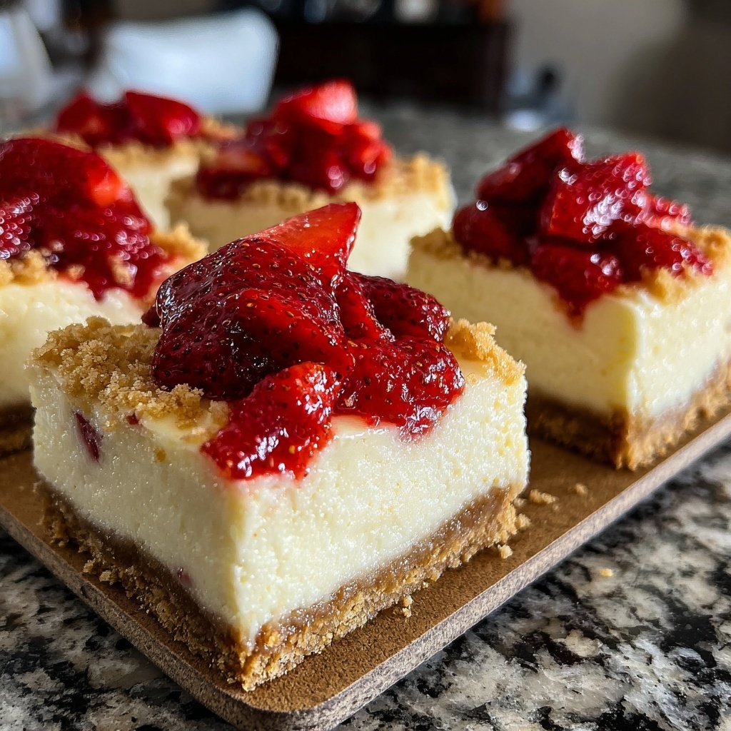 Strawberry Cheesecake Bars No Bake
