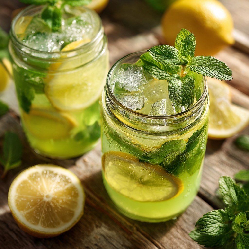 Fresh Mint Lemon Spring Drink
