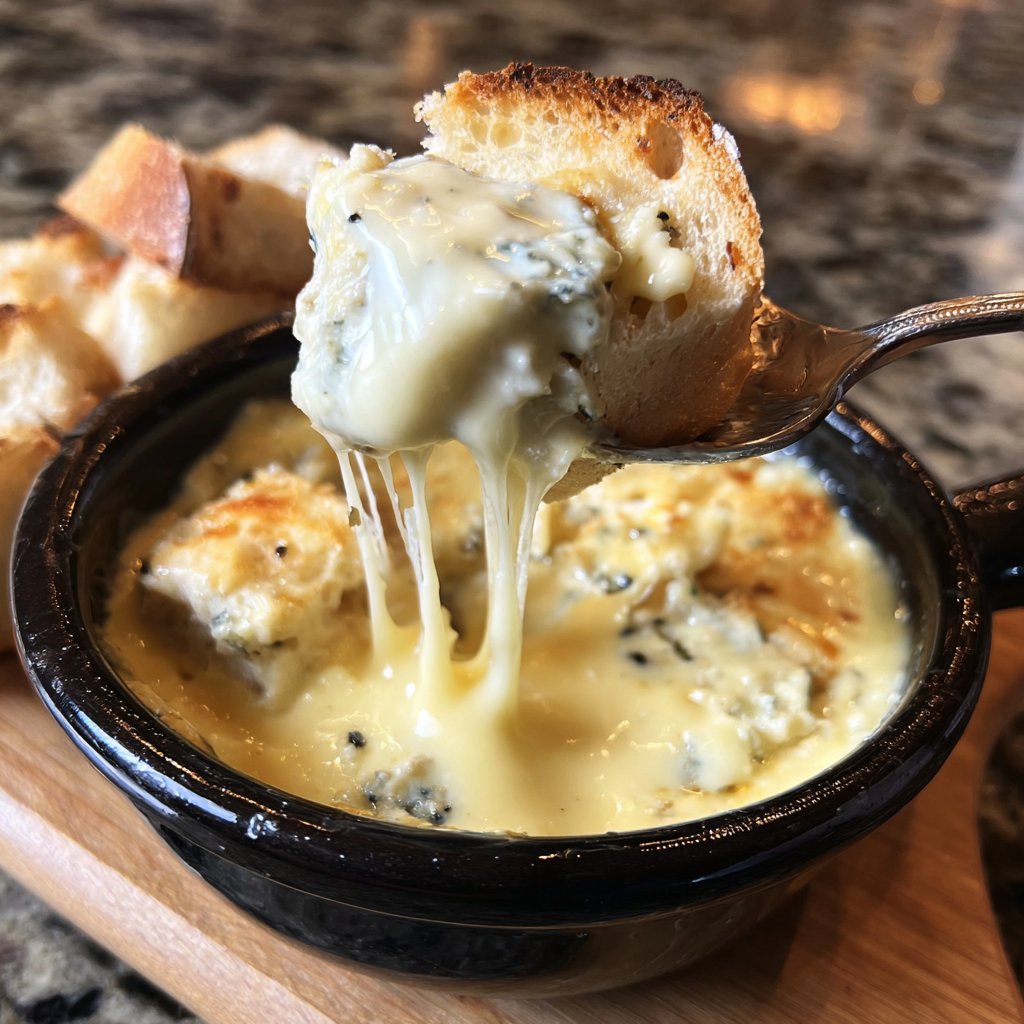 Fondue with Mild Blue Cheese