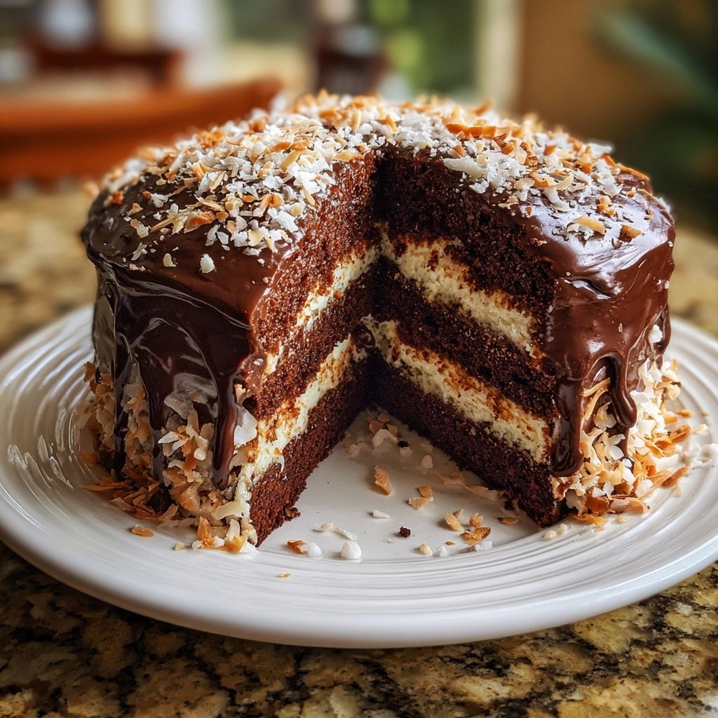 Chocolate Coconut Celebration Cake