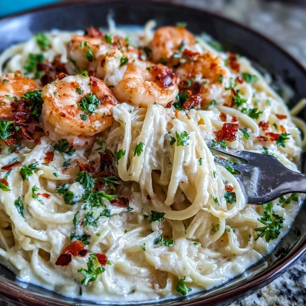 Shrimp Cream Sauce Pasta