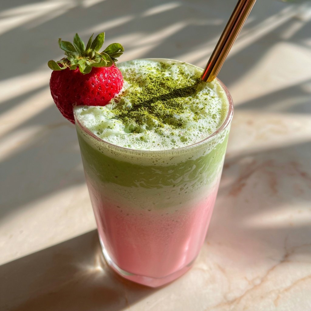 Iced Strawberry Matcha Latte Recipe