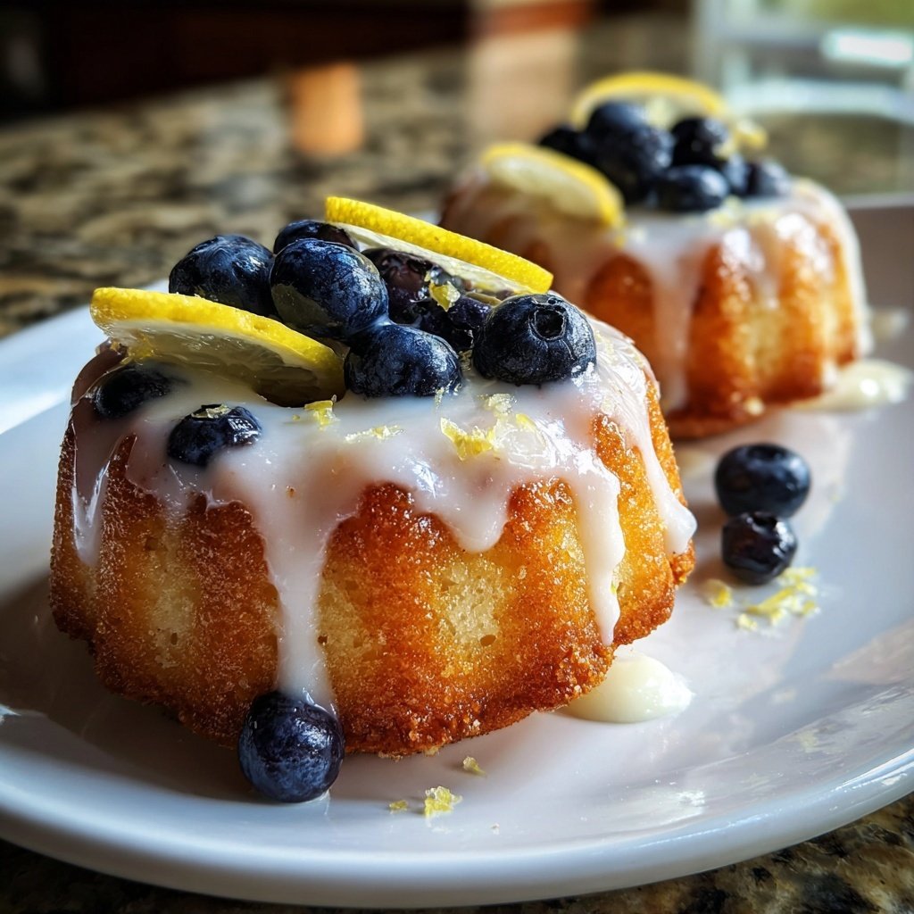 Lemon Blueberry Mini Bundt Cakes