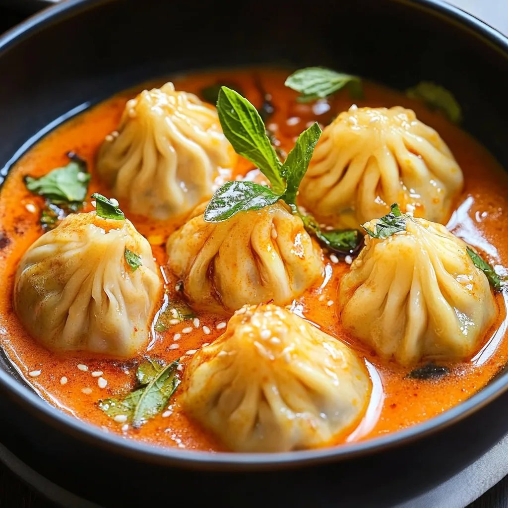 Soup Dumplings in Creamy Gochujang Sauce