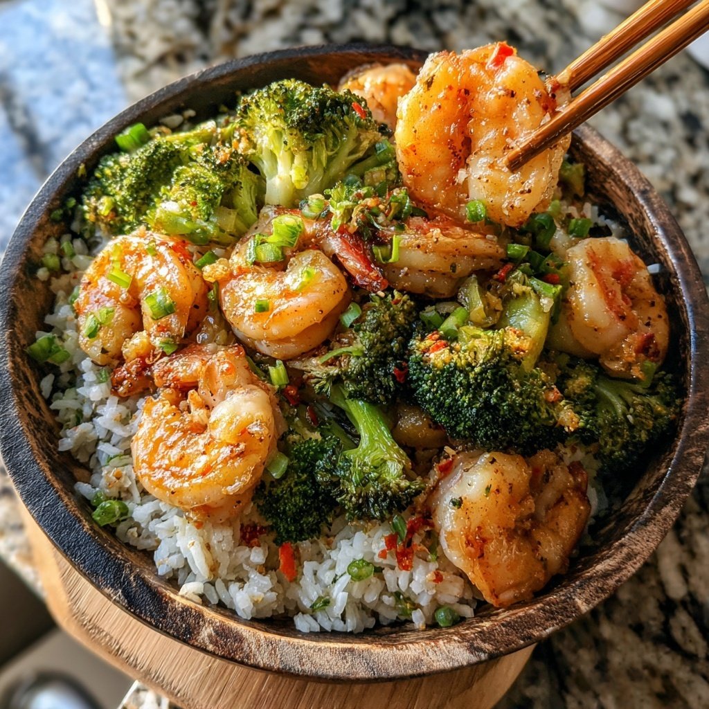 High Protein Shrimp Rice Bowl