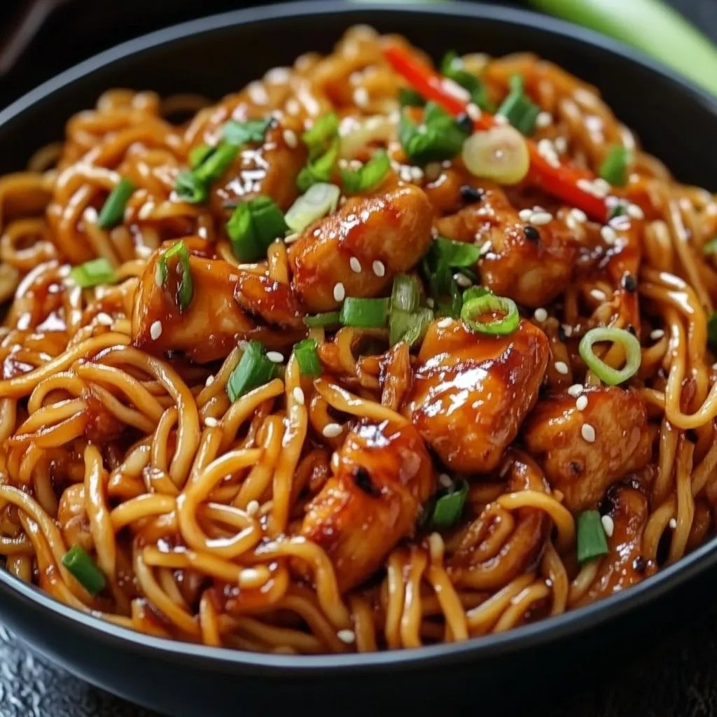 Sticky Garlic Chicken Noodles