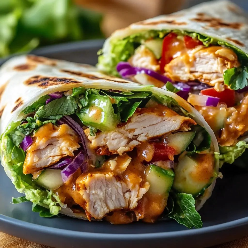 Thai Peanut Chicken Wraps