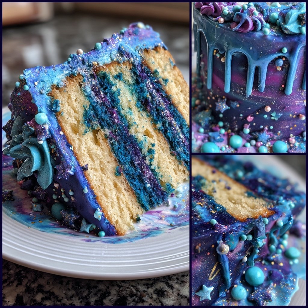 Galaxy Blue Pisces Cake