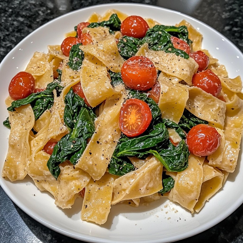 Delicious Spinach Tomato Pasta